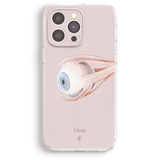 a phone case with an eye printed on it.