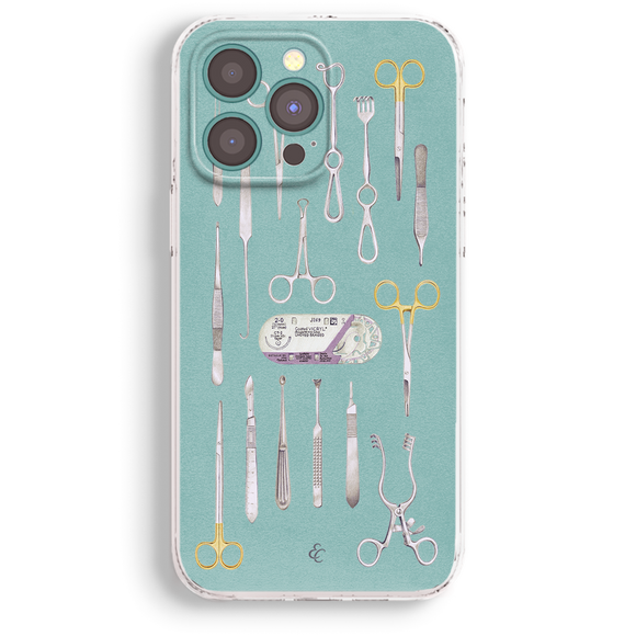a collection of various medical instruments, including scissors, forceps, and other tools, arranged in a visually appealing manner.
