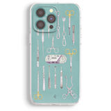 a collection of various medical instruments, including scissors, forceps, and other tools, arranged in a visually appealing manner.