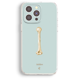 a phone case with a bone illustration on it.