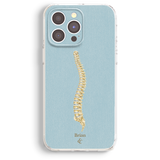 a phone case with a spine design on it.