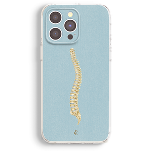 a phone case with a spine design on it.