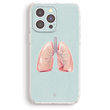 a phone case with a detailed illustration of a human lung on it.