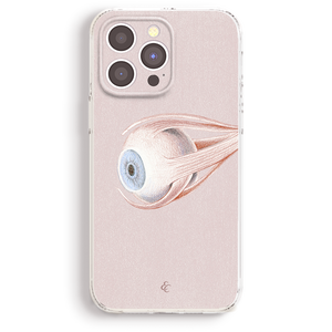 a phone case with an eye design on it.