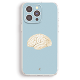 a phone case with a brain illustration on it.