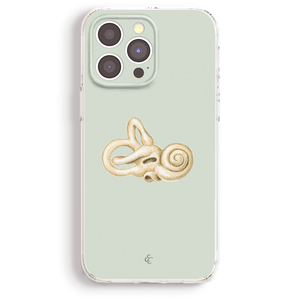 a phone case with a detailed illustration of an ear on it.