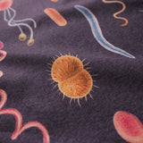 細菌圖騰 男女通用短袖襯衫短袖襯衫-深藍
