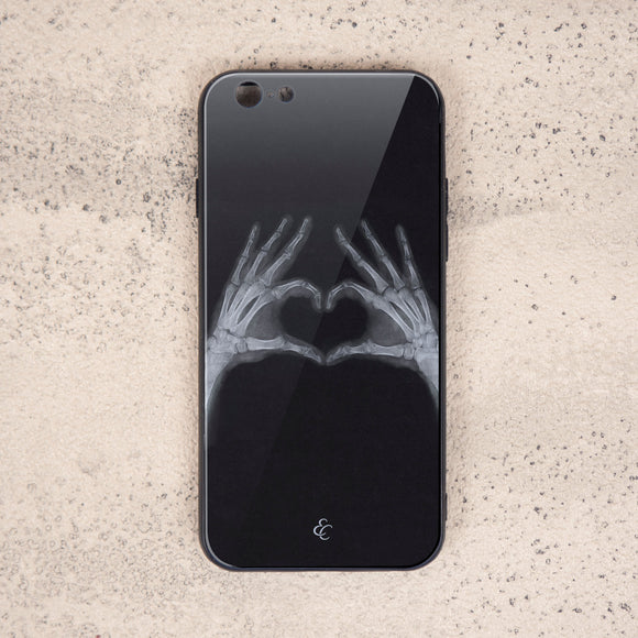 X光玻璃手機殼-手比愛心